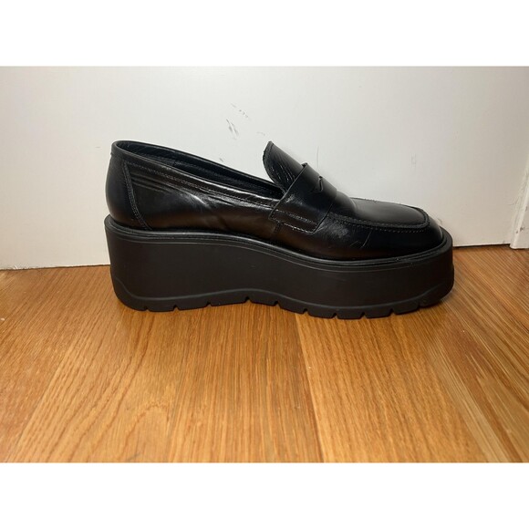 Free People Platform Loafer Shoes Womens EU Size 39 US 8.5 Black Chunky Lug Sole - Picture 5 of 11